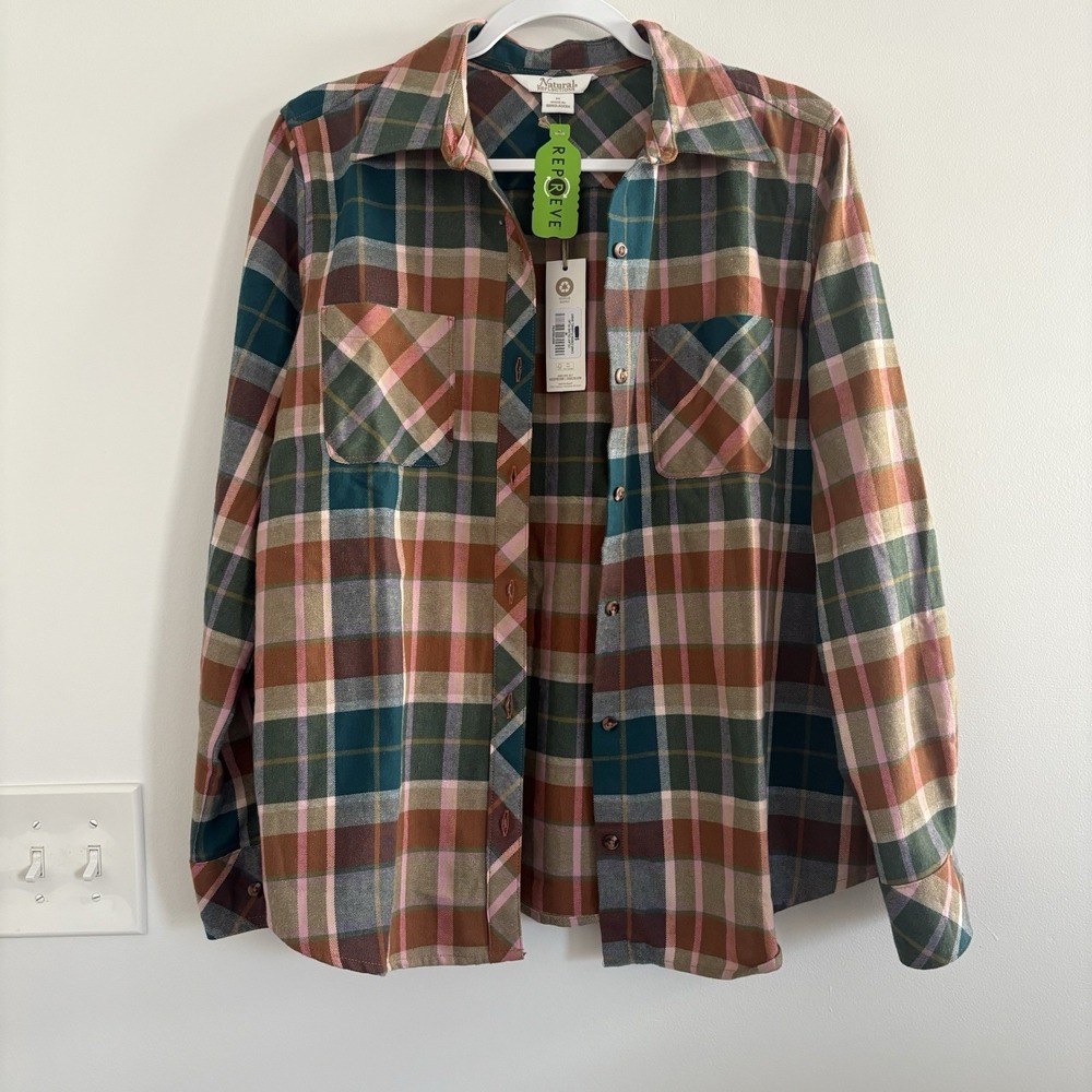 Natural Reflections Women's Cane Creek Flannel Long-Sleeve Shirt SzM New